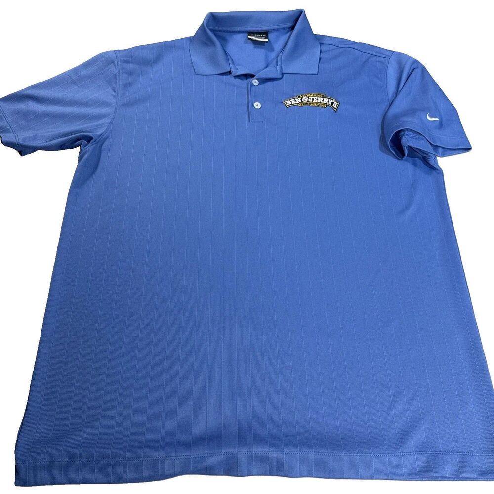 Ben & Jerseys Ice Cream NIKE Dri-Fit Golf Polo SS Shirt Blue Size XXL